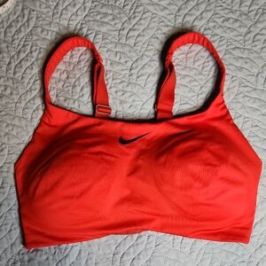 Nike Alpha High- Support Padded Adjustable Sports Bra 36 DD Red Athletic Running